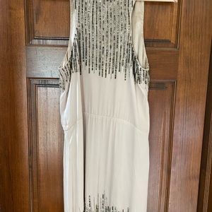 Parker Beaded Dress Racerback Faux Wrap Small